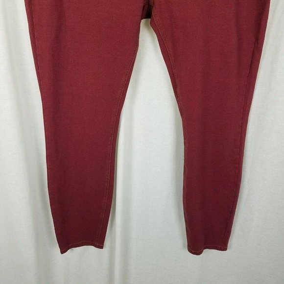 Evy's Tree Denim Skinnies Ponte Pants Skinny Jeans Jeggings Leggings Maroon 2X - Picture 3 of 8
